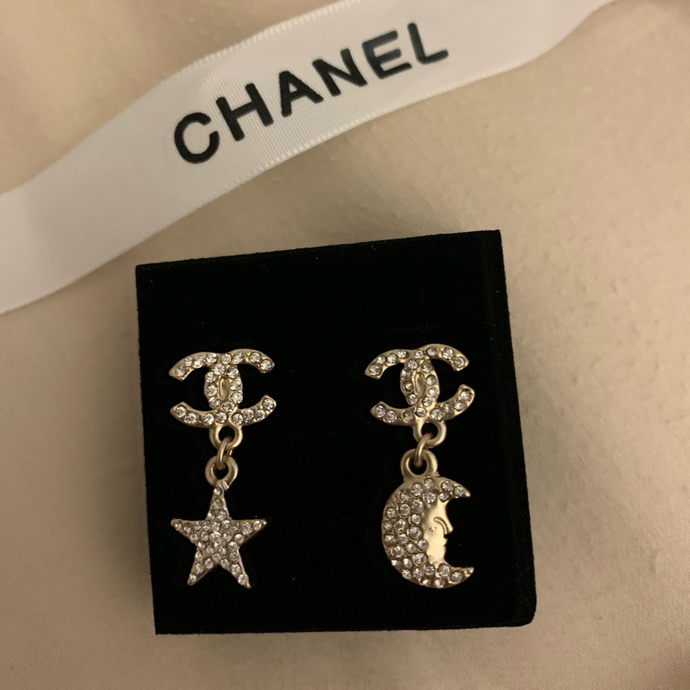 Chanel Vintage Star Moon Earrings